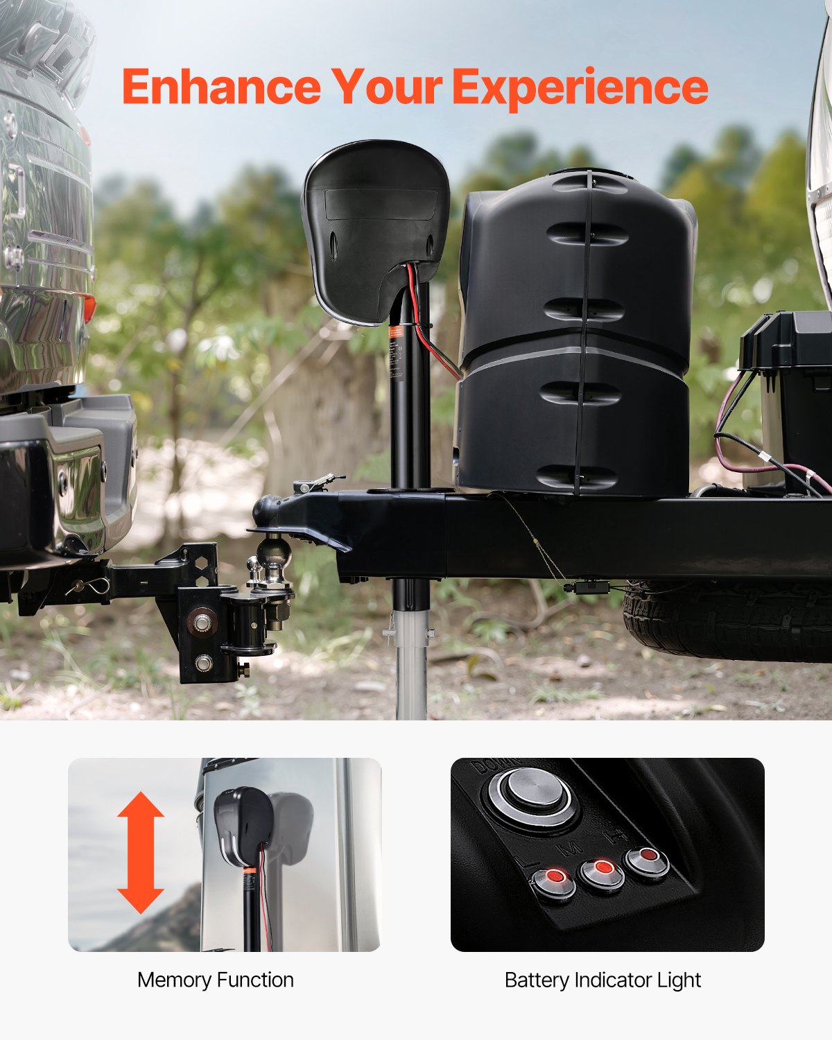 VEVOR Electric Trailer Jack, 3500 lbs, Heavy Duty RV Electric Power Tongue Jack with 2 Way Connector, Memory Function, Crank Handle & Weatherproof Jack Cover, 9.5"-26.3" Lift, for Trailers & Campers
