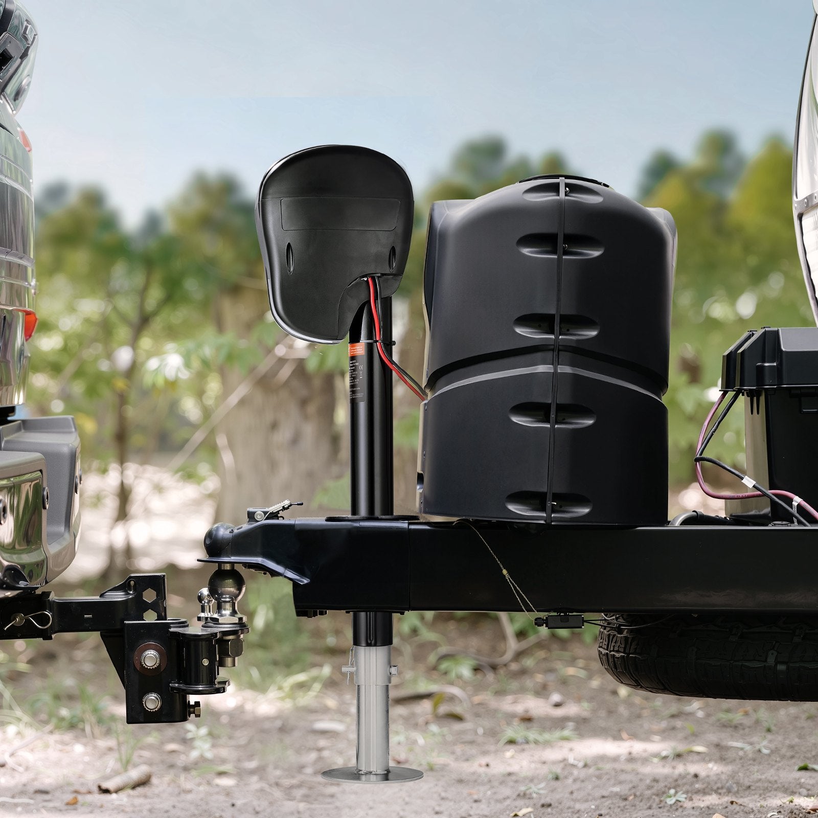 VEVOR Electric Trailer Jack, 3500 lbs, Heavy Duty RV Electric Power Tongue Jack with 2 Way Connector, Memory Function, Crank Handle & Weatherproof Jack Cover, 9.5"-26.3" Lift, for Trailers & Campers