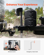VEVOR Electric Trailer Jack, 5000 lbs, Heavy Duty RV Electric Power Tongue Jack with 2 Way Connector, Remote Control, Crank Handle & Weatherproof Jack Cover, 10"-28.3" Lift, for Trailers & Campers