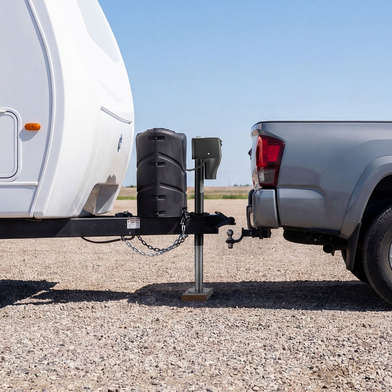 VEVOR Electric Trailer Jack, 2268 kg Capacity, Electric Power Tongue Jack with Waterproof Protective Cover & LED Light for Travel Trailer, Camper, RV, 230-686 mm Lift, 12V DC with Wiring, Black