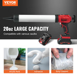 VEVOR 20V Cordless Electric Caulking Gun 20oz/600ml with 4 Adjustable Speeds