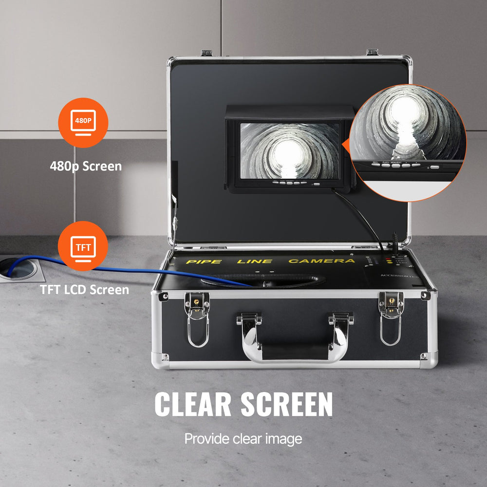 VEVOR Sewer Camera Pipe Inspection Camera 17.8 cm 1000TVL Camera 30.5m w/Locator 512Hz