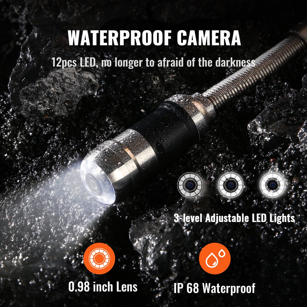 VEVOR Sewer Camera Pipe Inspection Camera 17.8 cm 1000TVL Camera 30.5m w/Locator 512Hz