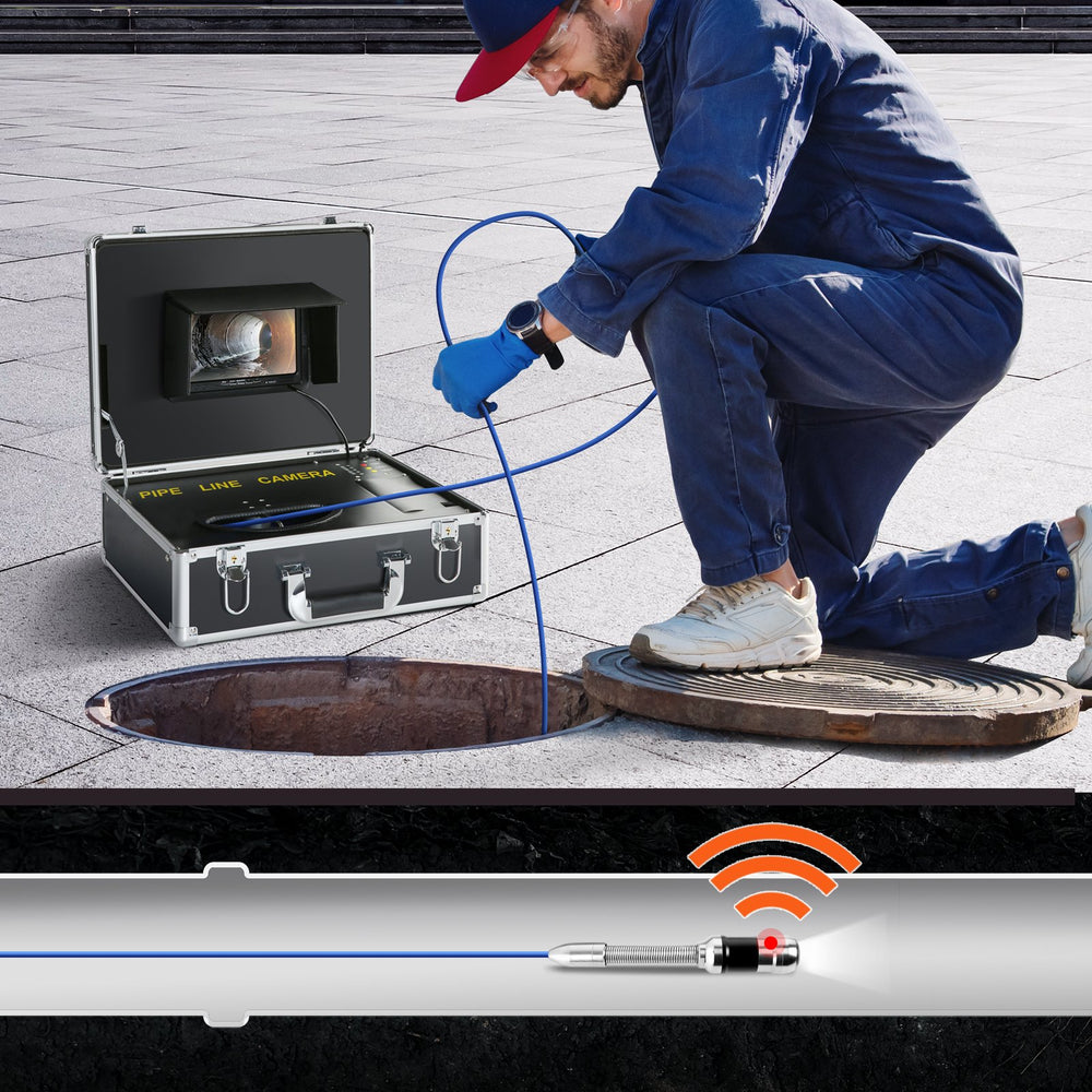 VEVOR Sewer Camera Pipe Inspection Camera 17.8 cm 1000TVL Camera 30.5m w/Locator 512Hz