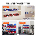 VEVOR Plastic Storage Bin, (11-Inch x 11-Inch x 5-Inch), Hanging Stackable Storage Organizer Bin, Blue/Red, 6-Pack, Heavy Duty Stacking Containers for Closet, Kitchen, Office, or Pantry Organization