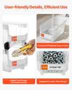 VEVOR Plastic Stackable Storage Bins, 37.7 x 21.5 x 18 cm (6 Pack), Plastic Containers for Organizing & Storage Bins for Closet, Garage, Small Parts, Office Supplies, Other Accessories, Transparent