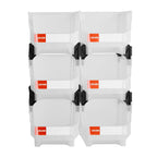 VEVOR Plastic Stackable Storage Bins, 37.7 x 21.5 x 18 cm (6 Pack), Plastic Containers for Organizing & Storage Bins for Closet, Garage, Small Parts, Office Supplies, Other Accessories, Transparent