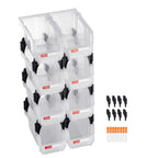 VEVOR Plastic Stackable Storage Bins, 27.6 x 14 x 13 cm (8 Pack), Plastic Containers for Organizing & Storage Bins for Closet, Garage, Small Parts, Office Supplies, Other Accessories, Transparent