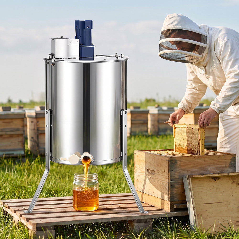 VEVOR Electric Honey Extractor Beekeeping Equipment 4/8 Frames Stainless Steel