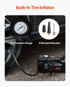 VEVOR Electric Car Jack, 5 Tons /11000 lbs, Hydraulic Jack Lift with Built-In Inflator, 12V Tire Change Replacement with Electric Impact Wrench & LED Light, Portable Jack kit for Sedan, SUV, Truck