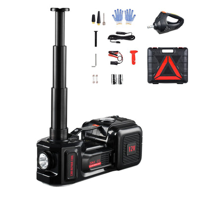 VEVOR Electric Car Jack, 5 Tons /11000 lbs, Hydraulic Jack Lift with Built-In Inflator, 12V Tire Change Replacement with Electric Impact Wrench & LED Light, Portable Jack kit for Sedan, SUV, Truck