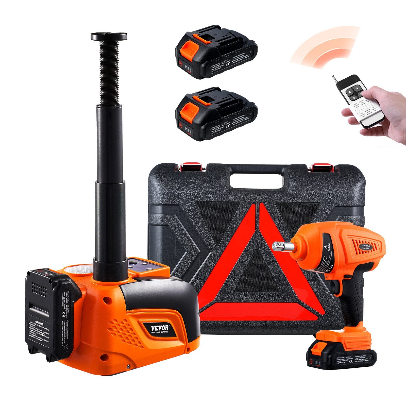 VEVOR Electric Car Jack, 5 Tons /11000 lbs, Hydraulic Jack Lift with Built-In Inflator, 12V Tire Change Replacement with Electric Impact Wrench & LED Light, Portable Jack kit for Sedan, SUV, Truck