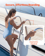 VEVOR Boat Ladder, 3 Steps, Stainless Steel Telescoping Folding Swim Deck Ladder for Rear Entry Inboard, 272.16 kg Capacity with Wide Anti-Slip Steps & Handrails, for Outboards, Yacht, Pontoon Boats