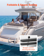 VEVOR Boat Ladder, 4 Steps, Stainless Steel Telescoping Folding Swim Deck Ladder for Rear Entry Inboard, 272.16 kg Capacity with Wide Anti-Slip Steps & Handrails, for Outboards, Yacht, Pontoon Boats