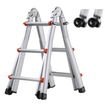 VEVOR Telescoping Ladder A Frame, 9.5 FT Compact Aluminum Extension Ladder, Multi-Function Portable Collapsible RV Ladder, Telescopic Ladder for Homework Stairs Indoor Outdoor Roof, 330lb Load