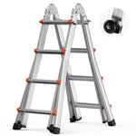 VEVOR Telescoping Ladder A Frame, 13 FT Compact Aluminum Extension Ladder, Multi-Function Portable Collapsible RV Ladder, Telescopic Ladder for Homework Stairs Indoor Outdoor Roof, 330lb Load