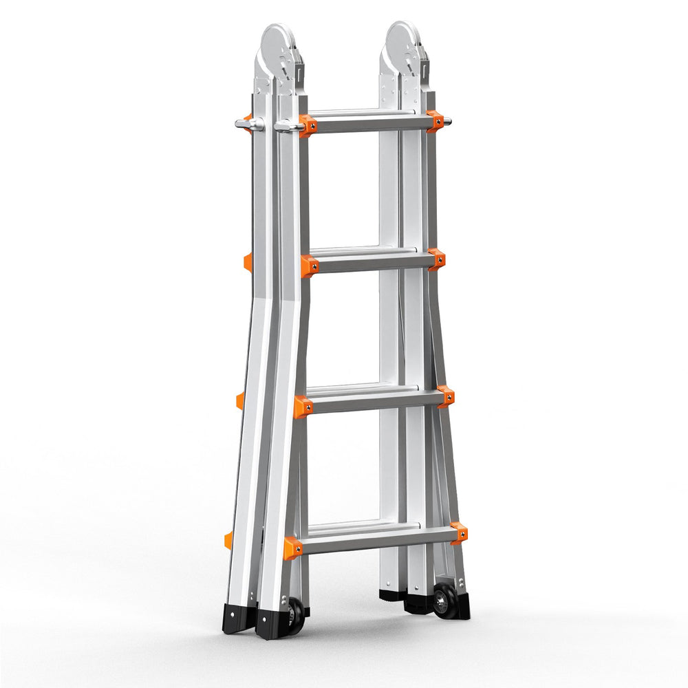 VEVOR Telescoping Ladder A Frame, 13 FT Compact Aluminum Extension Ladder, Multi-Function Portable Collapsible RV Ladder, Telescopic Ladder for Homework Stairs Indoor Outdoor Roof, 330lb Load