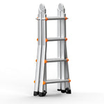 VEVOR Telescoping Ladder A Frame, 13 FT Compact Aluminum Extension Ladder, Multi-Function Portable Collapsible RV Ladder, Telescopic Ladder for Homework Stairs Indoor Outdoor Roof, 330lb Load