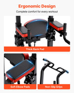 VEVOR Pull Up Bar, 150kg Power Tower Dip Station, Workout Dip Station with H-Shaped Stable Base & Assistance Platform, Adjustable 9 Level Height Pullup Stand for Back, 3-Level Adjustable Elbow Pads