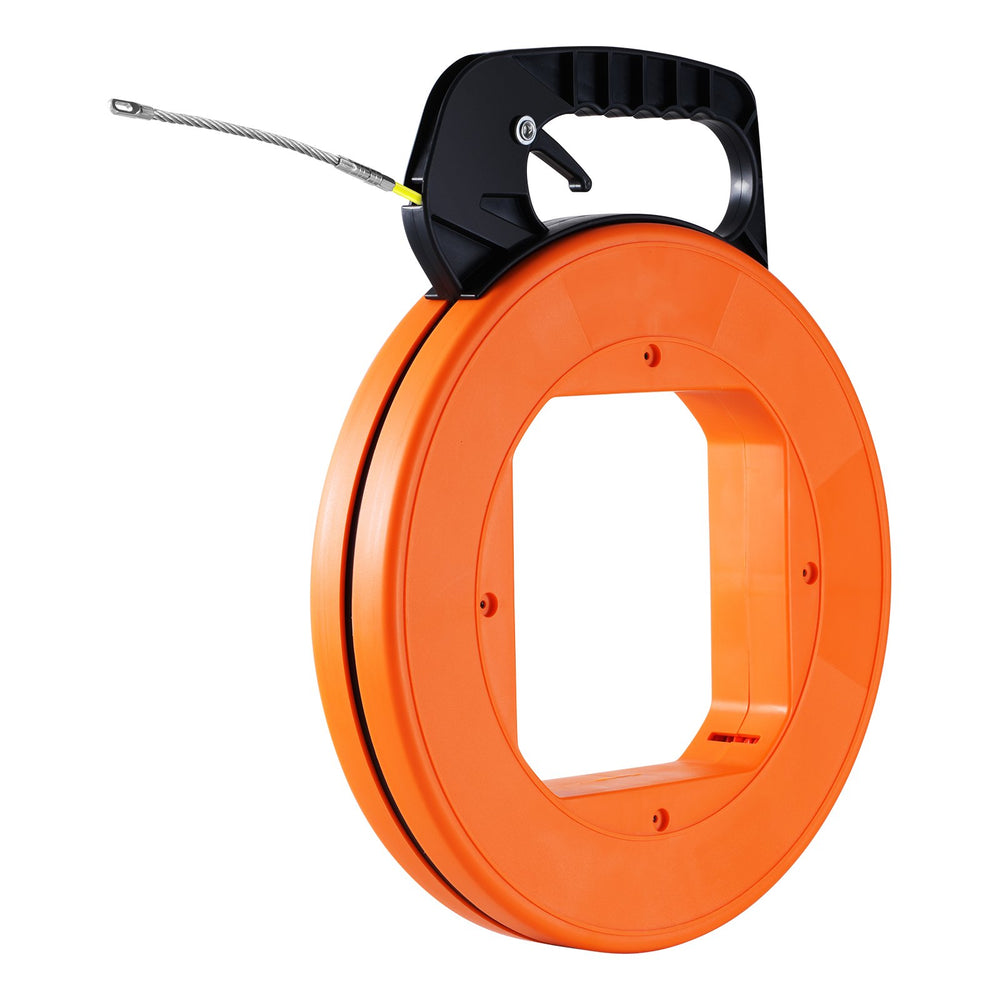 VEVOR Fish Tape Wire Cable Line Puller 60,96 m 4,7 mm (200ft 3/16in) Fiberglass High Plastic Case