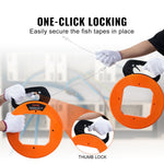 VEVOR Fish Tape Wire Cable Line Puller 36mx3,1mm (120ft 1/8 in) Steel with High Plastic Case