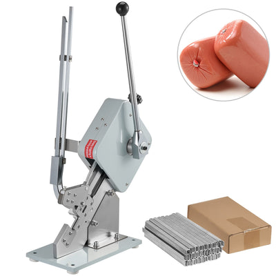 VEVOR Manual U-shape Sausage Clipper Clipping Machine Food Clipping Maker for Sausage Packing Sealing with 1 Box of Buckles 5000pcs