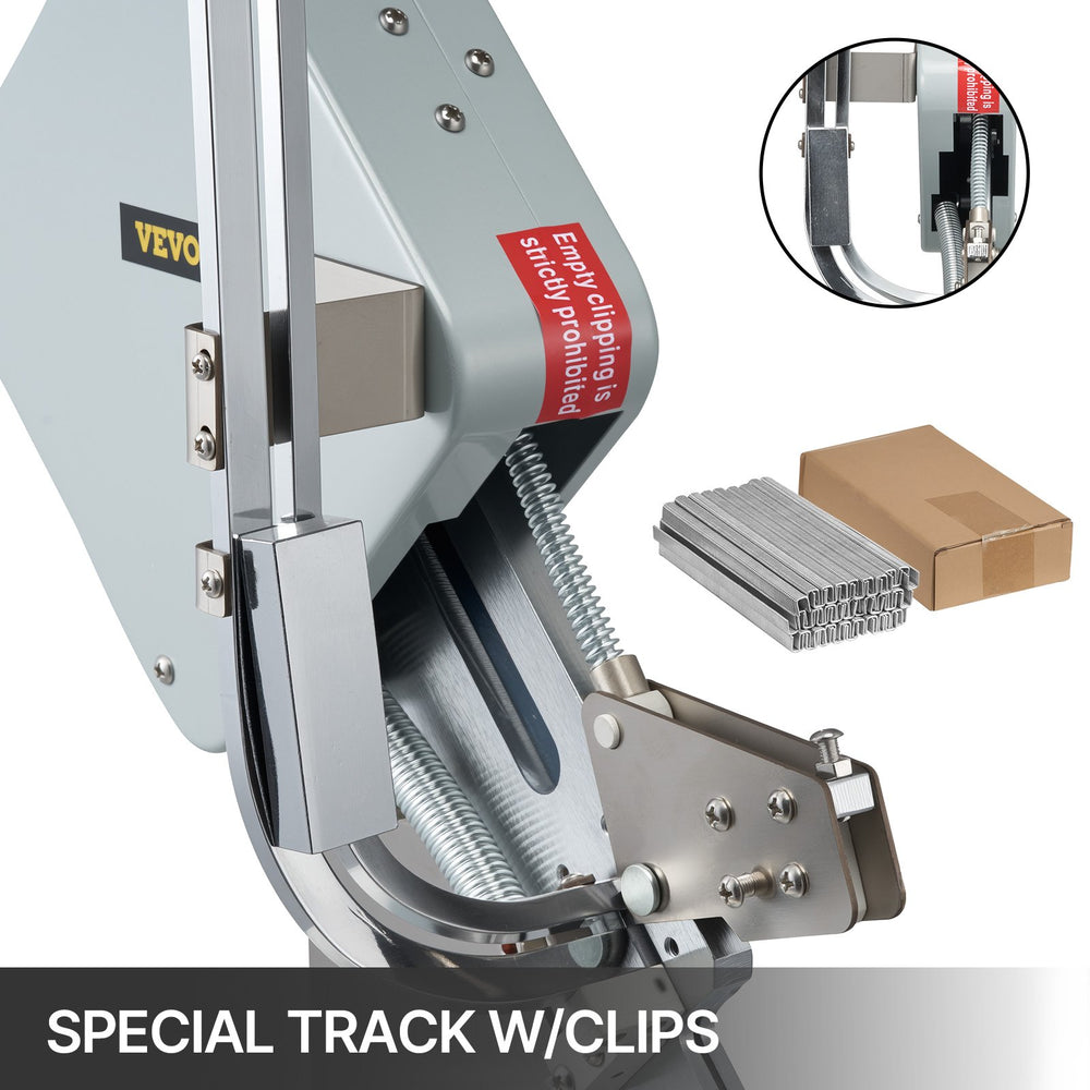 VEVOR Manual U-shape Sausage Clipper Clipping Machine Food Clipping Maker for Sausage Packing Sealing with 1 Box of Buckles 5000pcs