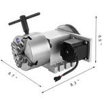 VEVOR CNC Rotational Rotary Axis 4-Jaw Chuck 100mm Hollow Shaft 4th Axis Rotary Axis Tailstock CNC Router Engraver Machine