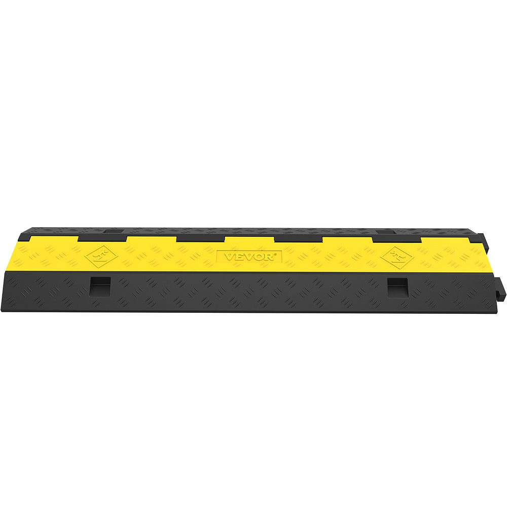 VEVOR Cable Protector Ramp 101x24.5x5 cm , 5 Packs 2 Channels Speed Bump Hump, Rubber Modular Speed Bump Rated 4989.5 kg Load Capacity, Protective Wire Cord Ramp Driveway Rubber Traffic Speed Bumps Cable Protector