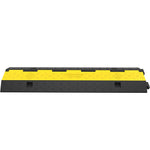 VEVOR Cable Protector Ramp 101x24.5x5 cm , 5 Packs 2 Channels Speed Bump Hump, Rubber Modular Speed Bump Rated 4989.5 kg Load Capacity, Protective Wire Cord Ramp Driveway Rubber Traffic Speed Bumps Cable Protector
