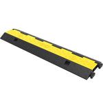 VEVOR Cable Protector Ramp 101x24.5x5 cm , 5 Packs 2 Channels Speed Bump Hump, Rubber Modular Speed Bump Rated 4989.5 kg Load Capacity, Protective Wire Cord Ramp Driveway Rubber Traffic Speed Bumps Cable Protector