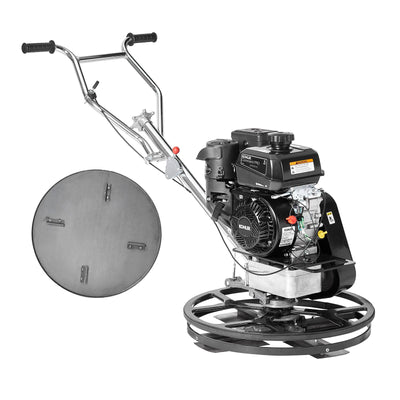 VEVOR Power Trowel, 24” Walk-Behind Cement Trowel with Float Pan, 6HP Gas-Powered Smooth Concrete Surface Finisher, Heavy Duty Commercial Screed Concrete Cement with Finishing Blade, Orange
