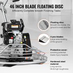 VEVOR Power Trowel, 46” Walk-Behind Cement Trowel with Float Pan, 14HP Gas-Powered Smooth Concrete Surface Finisher, Heavy Duty Commercial Screed Concrete Cement with Finishing Blade, Orange