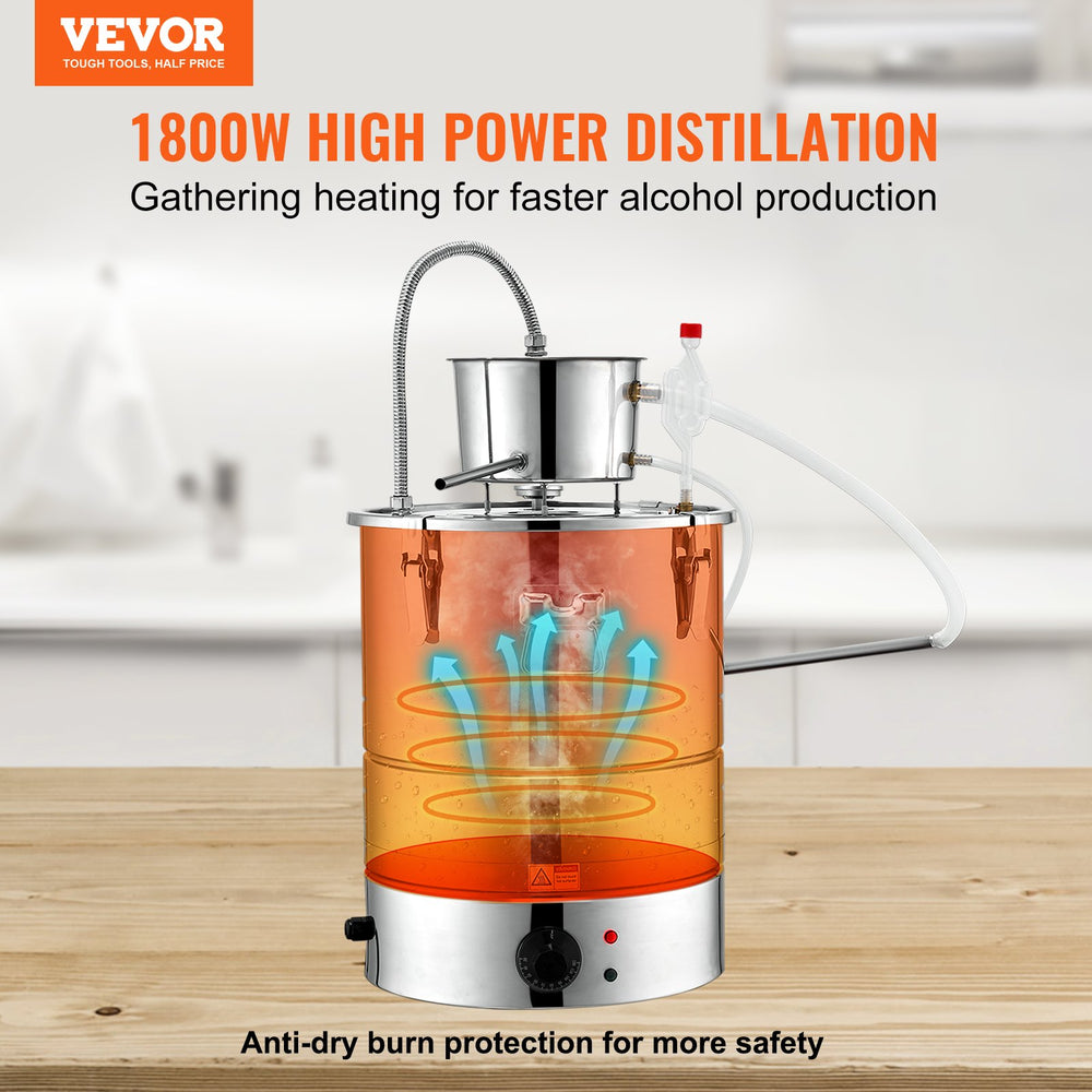 VEVOR Still Water Distiller 34.1L with Thumper Keg & Water Pump