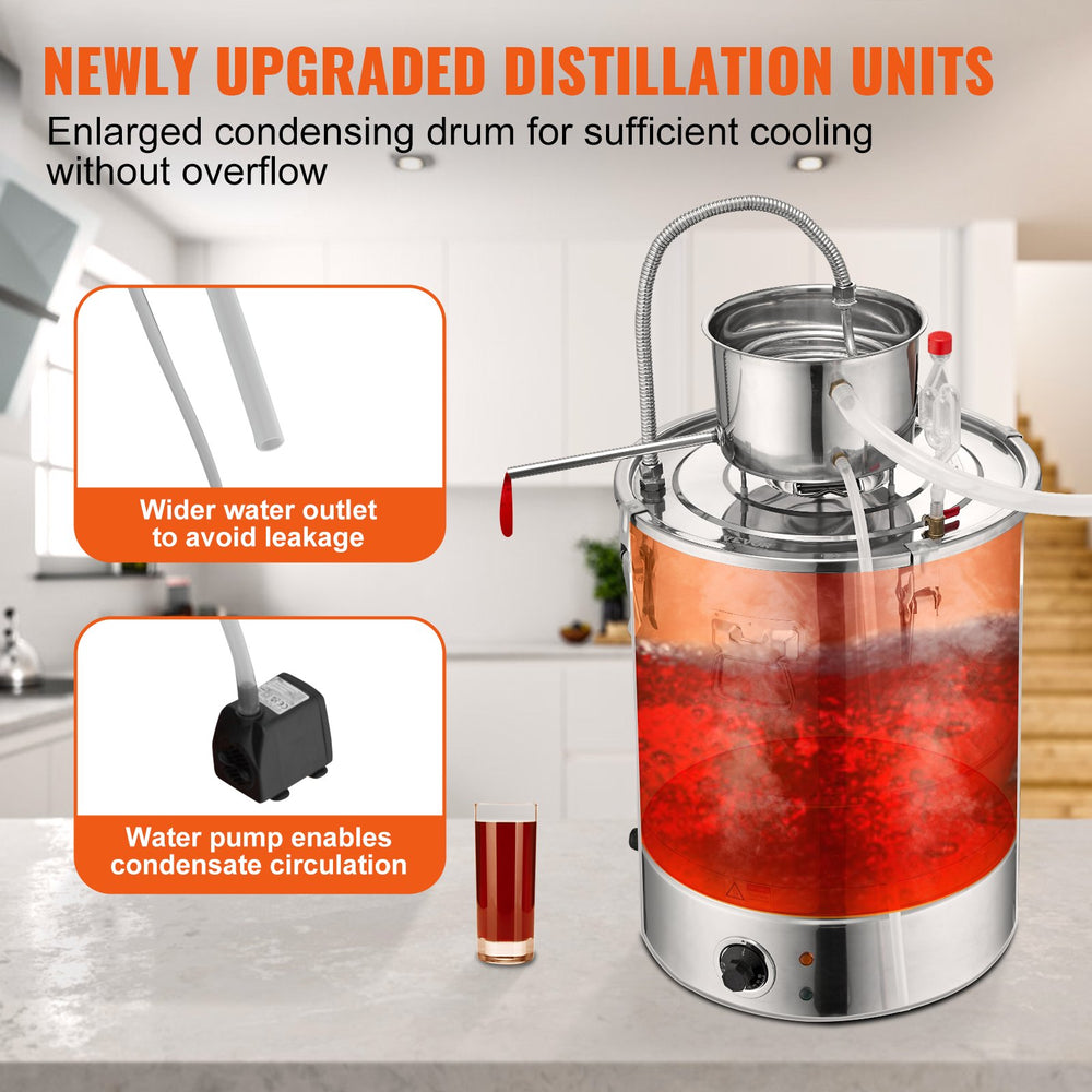VEVOR Still Water Distiller 34.1L with Thumper Keg & Water Pump