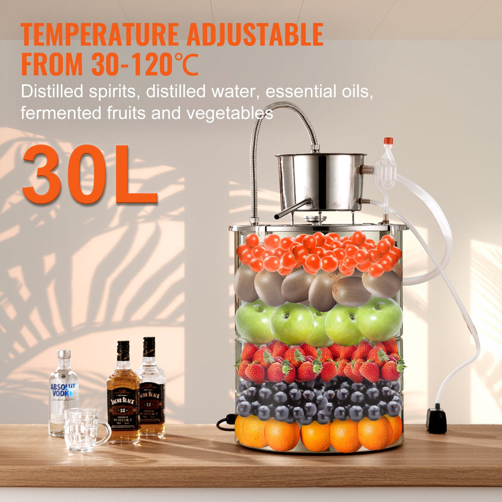 VEVOR Still Water Distiller 34.1L with Thumper Keg & Water Pump