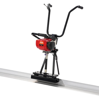 VEVOR Gas Concrete Power Screed, with 1830mm Aluminum Board Straight Edge Bar Set, 4 Stroke Cement Finishing Vibrating Motor with Height Adjustable Handles, High Efficient Concrete Tools 6500RPM