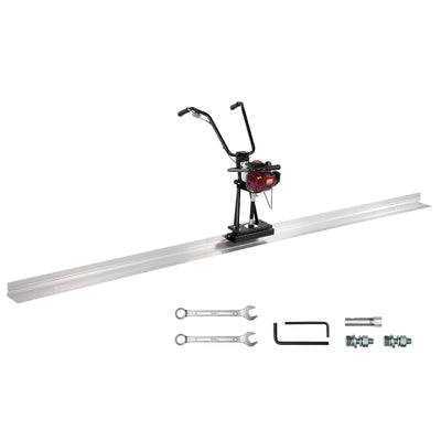 VEVOR Concrete Power Screed, 4 ft Aluminum Board Straight Edge Bar Set, 4 Stroke Cement Finishing Vibrating Motor with Height Adjustable Handles, High Efficient Concrete Tool 6500RPM