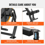 VEVOR Inversion Table, 300lbs Capacity Heavy Duty Inversion Table, Decompression Back Stretcher Machine, Strength Training Equipment with Headrest, Ankle Lock, Adjustable Protective Belt, Orange/Black