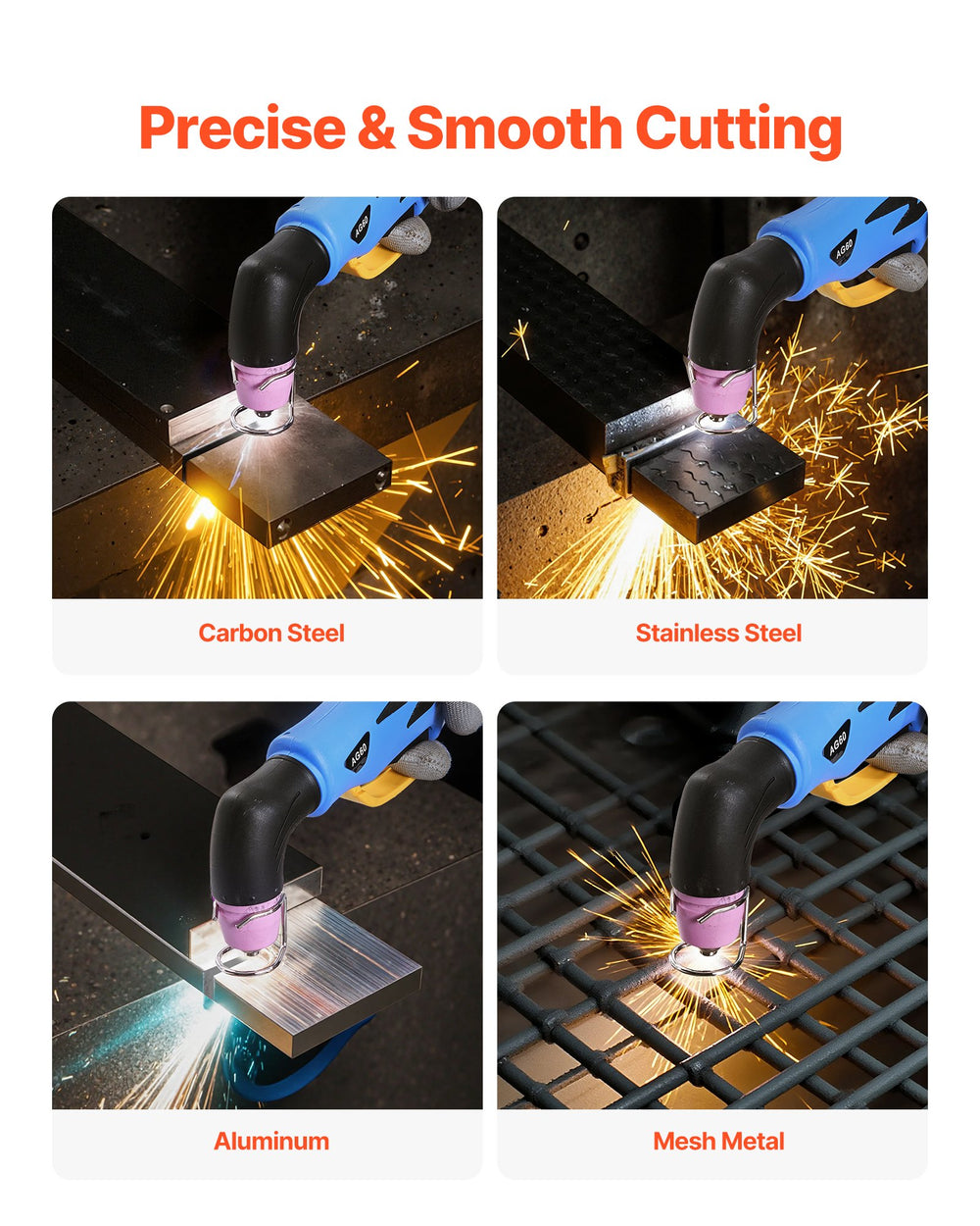 VEVOR Plasma Cutter, 50A Non-Touch Pilot Arc Plasma Cutting Machine, 220V Digital Display IGBT Inverter with 2T/4T Function & Adjustable PA/PT Time for Home Repairs, Workshops