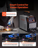 VEVOR Plasma Cutter, 50A Non-Touch Pilot Arc Plasma Cutting Machine, 220V Digital Display IGBT Inverter with 2T/4T Function & Adjustable PA/PT Time for Home Repairs, Workshops