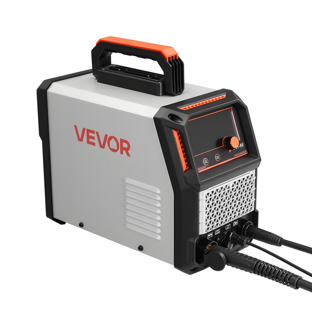 VEVOR Plasma Cutter, 60A Non-Touch Pilot Arc Plasma Cutting Machine, Digital Display IGBT Inverter - with 2T/4T Function & Adjustable PA/PT Time for Industrial Use (400V 3-Phase Power Supply)