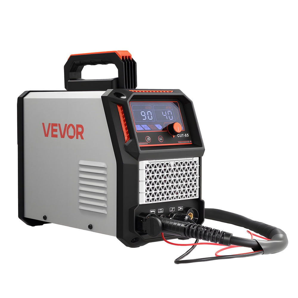 VEVOR Plasma Cutter, 65A Non-Touch Pilot Arc Plasma Cutting Machine, 220V Digital Display IGBT Inverter with 2T/4T Function & Adjustable PA/PT Time for Home Repairs, Workshops