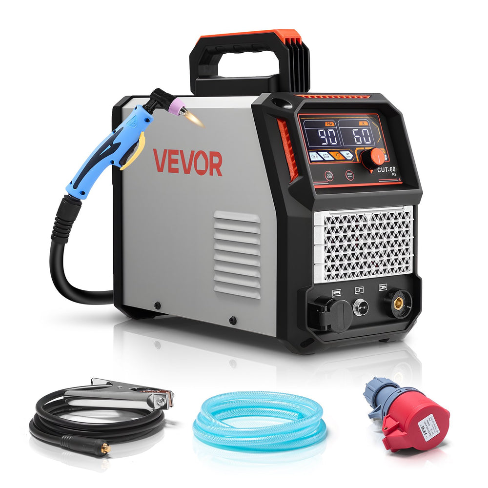 VEVOR Plasma Cutter, 60A Plasma Cutting Machine, Digital Display IGBT Inverter Cutter Machine with 2T/4T Function & Adjustable PA/PT Time for Industrial Use (400V 3-Phase Power Supply)