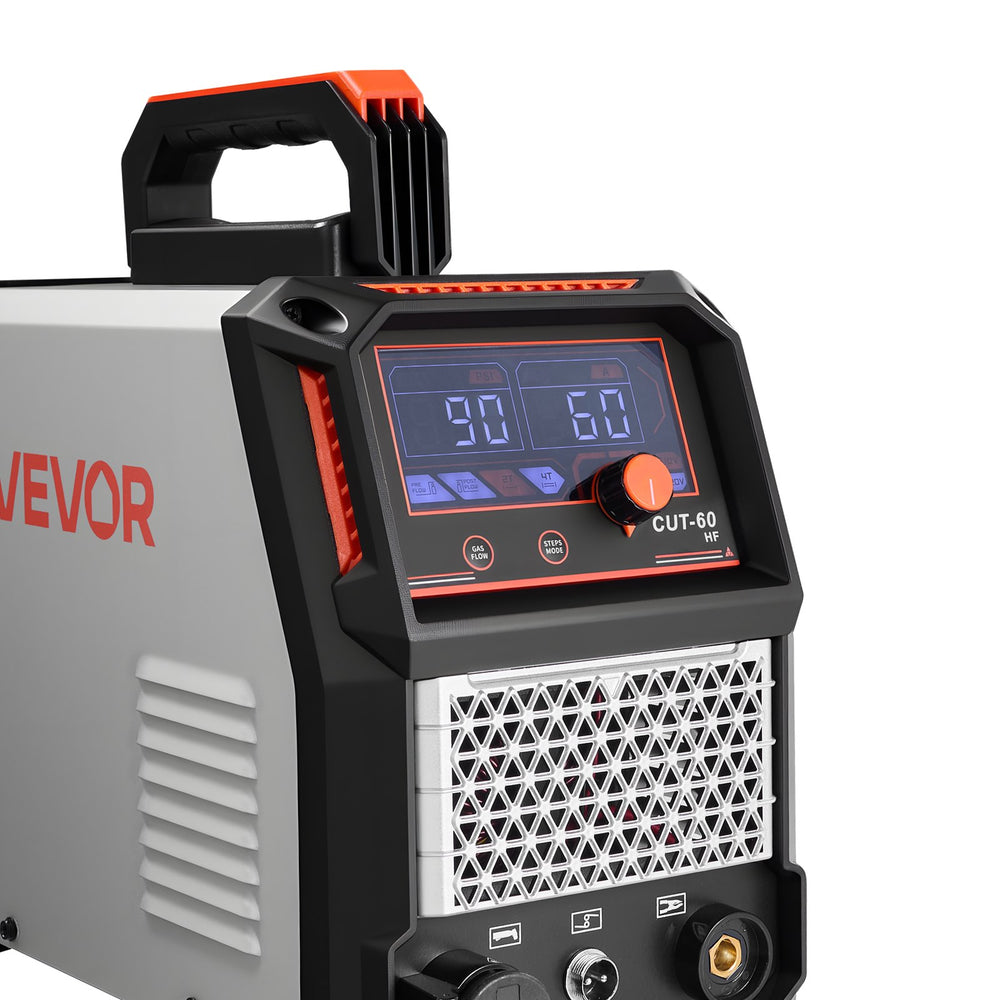 VEVOR Plasma Cutter, 60A Plasma Cutting Machine, Digital Display IGBT Inverter Cutter Machine with 2T/4T Function & Adjustable PA/PT Time for Industrial Use (400V 3-Phase Power Supply)