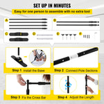 VEVOR 243.8 cm Backdrop Banner Stand Step and Repeat Adjustable Telescopic Lightweight Trade Show Display Wall Exhibitor with Carrying Bag