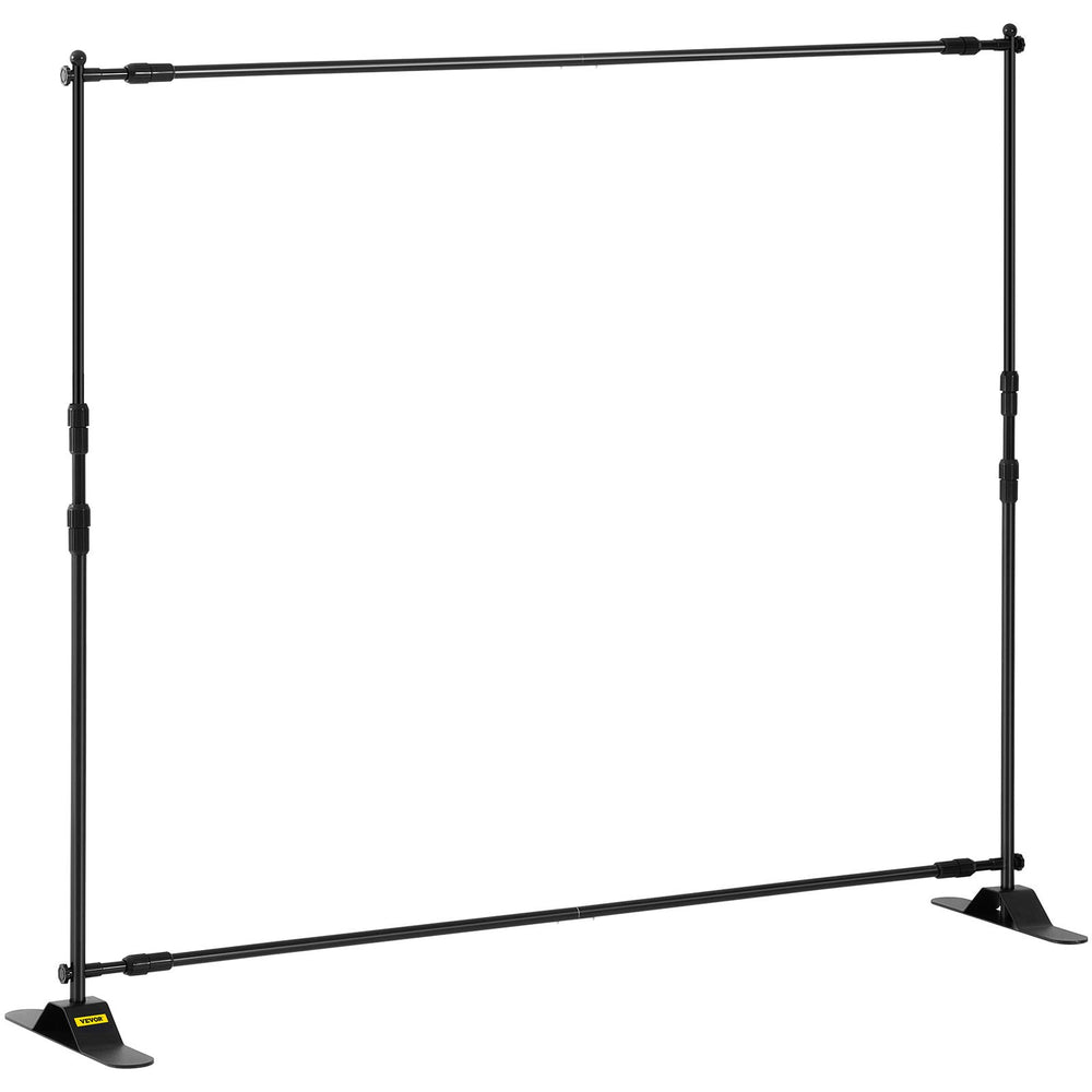 VEVOR 243.8 cm Backdrop Banner Stand Step and Repeat Adjustable Telescopic Lightweight Trade Show Display Wall Exhibitor with Carrying Bag