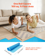VEVOR Floor Underlayment 27.9 m², 3-in-1 2 mm Thick Flooring Padding with Tape & Vapor Barrier, Heavy Duty EPE Foam with Blue PE, Soundproofing & Noise Reduction, for Laminate Wood (3 Rolls x 9.3 m²)