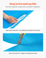 VEVOR Floor Underlayment 27.9 m², 3-in-1 2 mm Thick Flooring Padding with Tape & Vapor Barrier, Heavy Duty EPE Foam with Blue PE, Soundproofing & Noise Reduction, for Laminate Wood (3 Rolls x 9.3 m²)