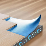 VEVOR Floor Underlayment 27.9 m², 3-in-1 2 mm Thick Flooring Padding with Tape & Vapor Barrier, Heavy Duty EPE Foam with Blue PE, Soundproofing & Noise Reduction, for Laminate Wood (3 Rolls x 9.3 m²)